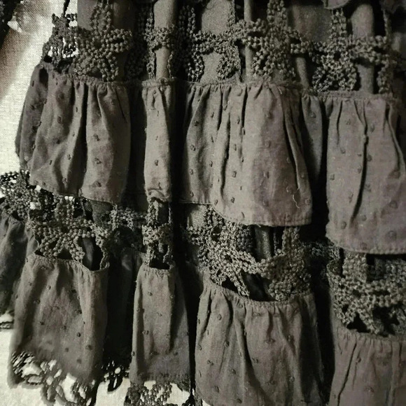 NWT Posh Shoppe Lace Mini Dress Women Size 3x Black Long Sleeve Deep V-Neck - Picture 6 of 9